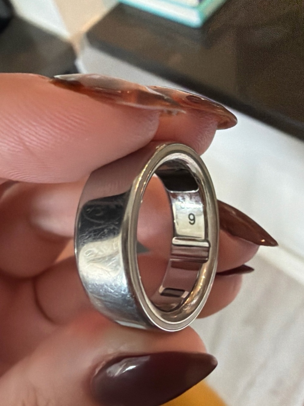 Oura Polished Silver Wide Band Ring